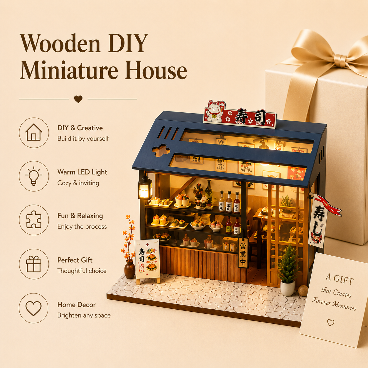 Wooden DreamNest™ DIY Miniature House