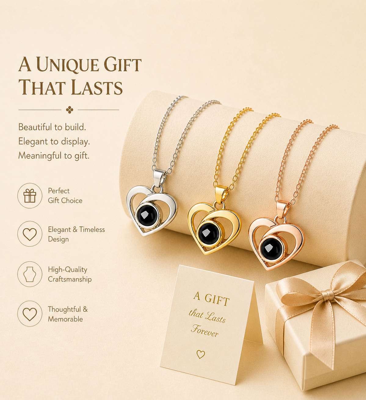 Personalized Projection Necklace – Hidden Photo Memory Pendant