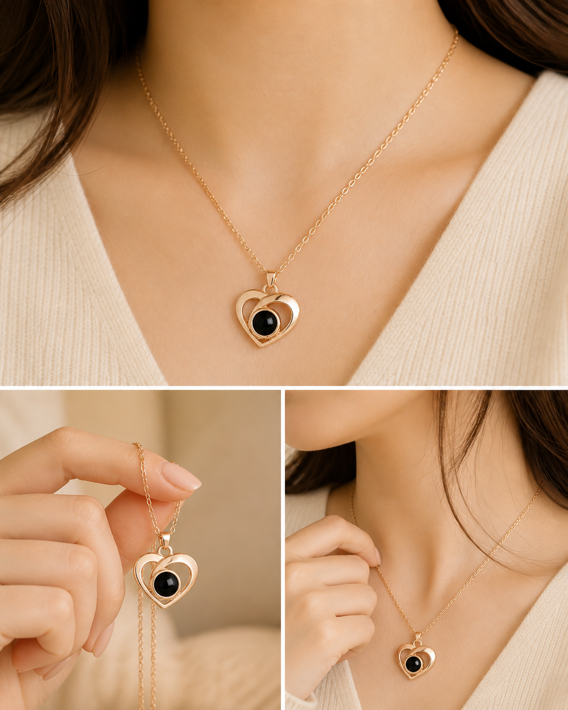 Personalized Projection Necklace – Hidden Photo Memory Pendant