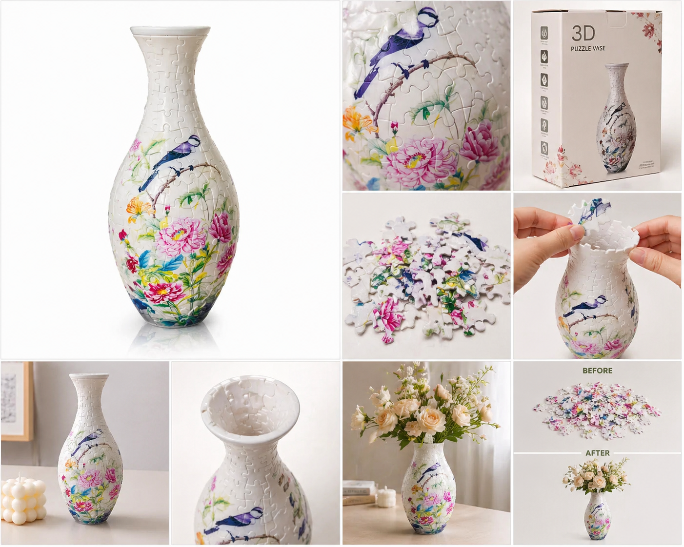 3D Puzzle Vase – A Gift That Blooms Forever