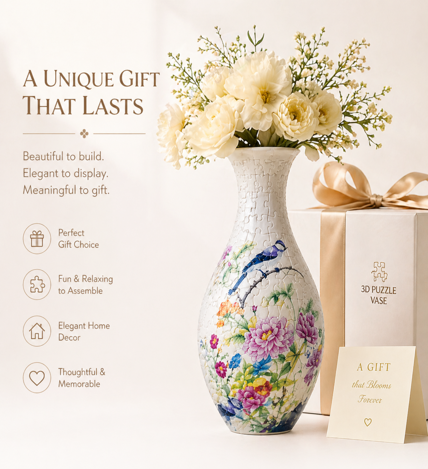 3D Puzzle Vase – A Gift That Blooms Forever