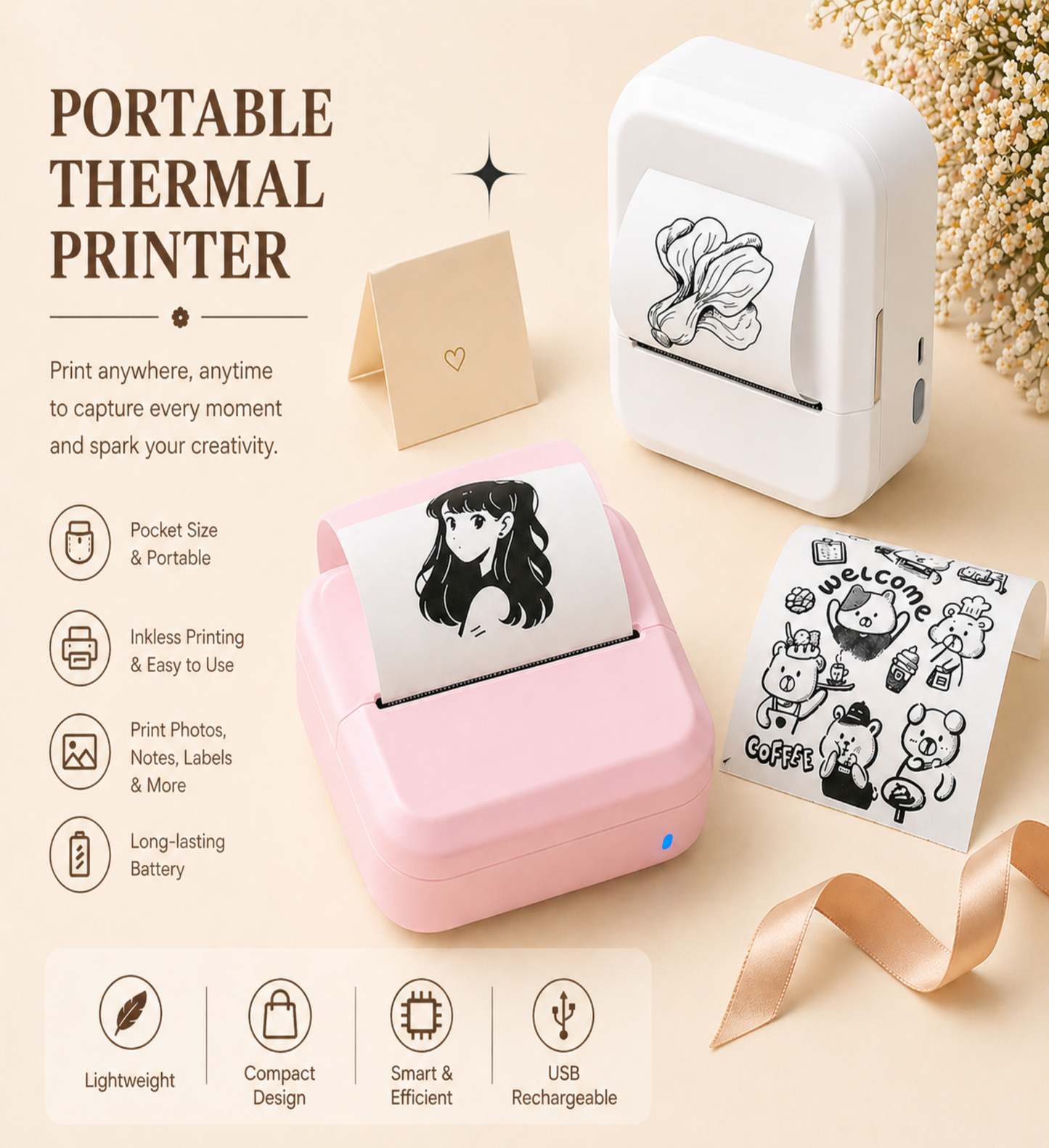 Portable Mini Printer – Print Your Moments, Anywhere